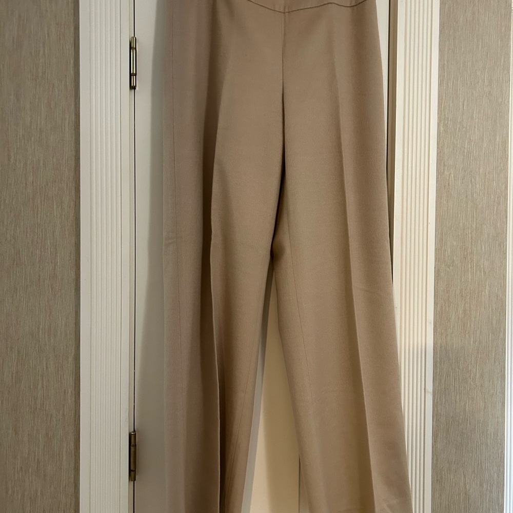 Talbots Collection Wide Leg Tan lined wool Pants size 10